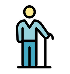 Home Nursing Elderly Man Icon Color Outline