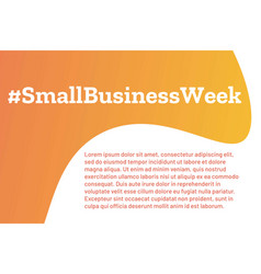 National Small Business Week Holiday Concept