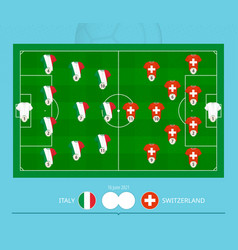 Football Match Italy Versus Switzerland Teams