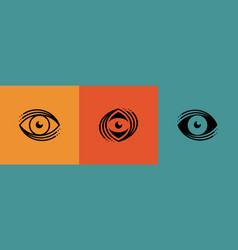 Open Eye Icon Set In Simple Geometric Line