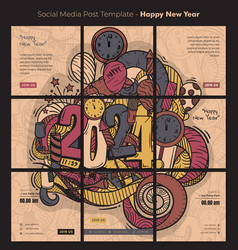 Social Media Post Template With Doodle Art