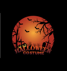 Halloween Costume T Shirt Design Landscape Retro