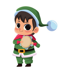 Little Elf Playing Tambourine