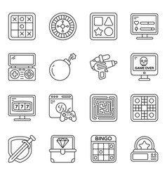 Pack Of Video Games And Enjoyment Linear Icons