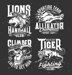 Tshirt Prints With Goat Alligator Lion And Tiger