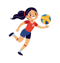 Volleyball Girl White Background