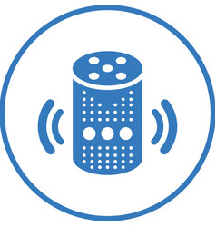 Command Echo Speaker Voice Icon Blue Color Design