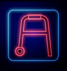 Glowing Neon Walker For Disabled Person Icon