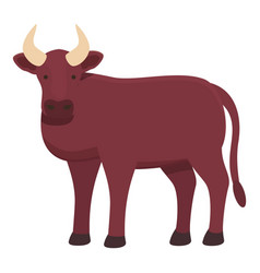 Red Cow Icon Cartoon Farm Animal