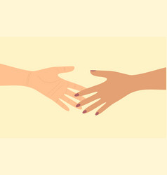 Two Female Hands Reaching For A Handshake Flat