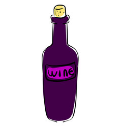 Bottle Wine On White Background