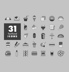 Fastfood Food Court Grayscale Icon