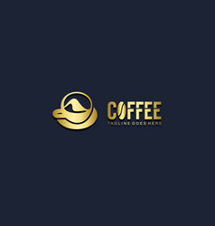 Coffee Cup Gold Design Logo