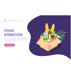 Donation And Food Distribution Concept Box