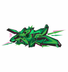 Green Abstract Word Lets Graffiti Style Font