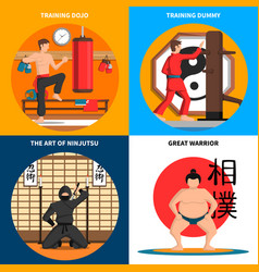 Martial Arts Concept Icons Set