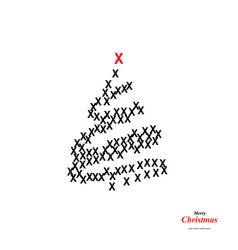 Christmas Tree Shape Made Of X Icons