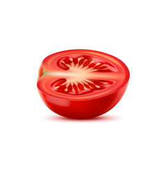 Raw Realistic Red Ripe Tomato Slice Cherry Half