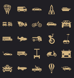 Two Wheeler Icons Set Simple Style