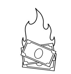 Burning Dollar Sketch Money On Fire