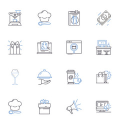 Going Out For Dinner Line Icons Collection