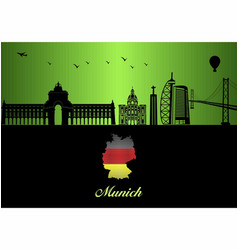 Munich City Skyline Silhouette