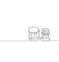 Tabla Drum One Line Art Continuous Drawing