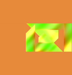 Abstract Art Blurred Green And Yellow Geometric