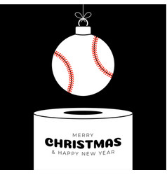 Baseball Christmas Bauble Pedestal Merry