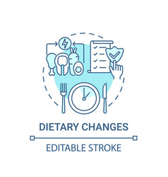 Dietary Changes Blue Concept Icon