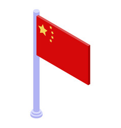 Trade War China Flag Icon Isometric Style