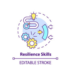 2d Customizable Thin Line Icon Resilience Skills