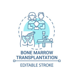 Bone Marrow Transplantation Blue Concept Icon