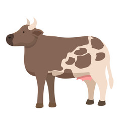 Brown Cow Icon Cartoon Farm Animal