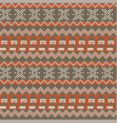 Christmas Snowman Fair Isle Seamless Pattern