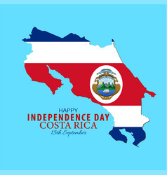 Costa Rican Flag With Typography 15th September