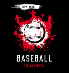 Baseball Playoffs Poster Sport Grunge Card