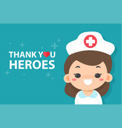 Cartoon Nurse Happy To See A Message Thanking