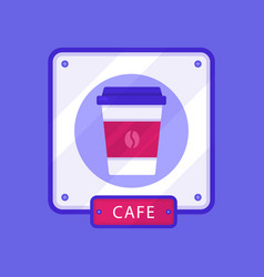 Flat Design Cafe Signage