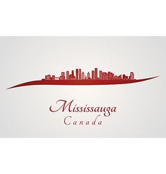 Mississauga Skyline In Red