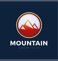 Mountain Logo Design Red Circle Design