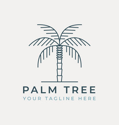 Palm Tree Line Art Minimalist Logo Template