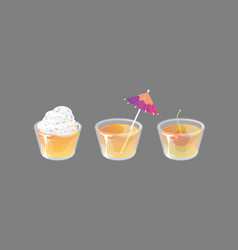 Set Cocktail Jelly Shot With Toppings Fresh