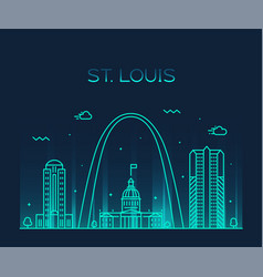 St Louis City Skyline Missouri Usa Linear