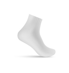 White Ankle Length Sock Realistic Mockup