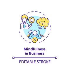 2d Customizable Line Icon Mindfulness In Business