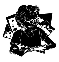 An Elderly Woman Reading A Book