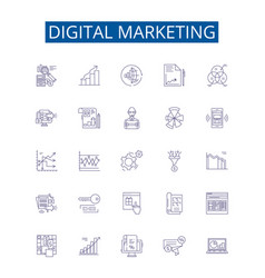 Digital Marketing Line Icons Signs Set Design