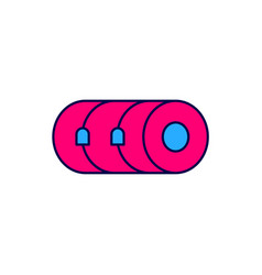 Filled Outline Blanket Roll Icon Isolated