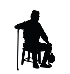 Folklore Serbia Old Man Sitting Silhouette